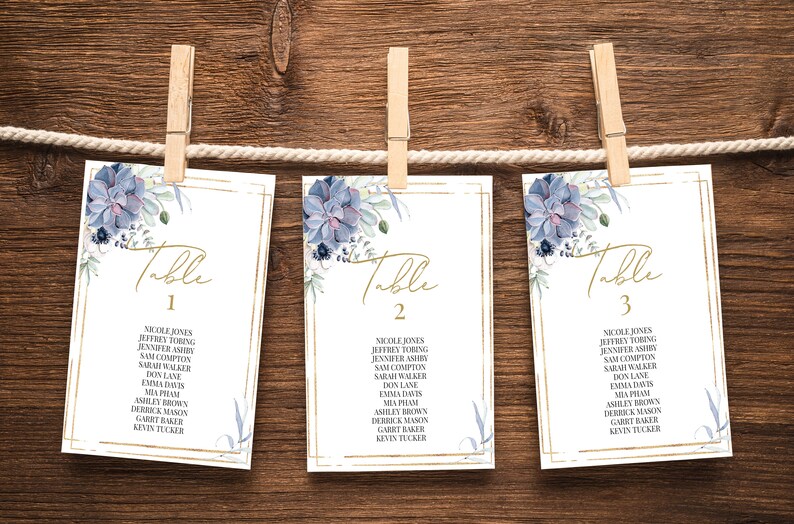 Wedding Seating Chart Printable Table Numbers Seating Etsy