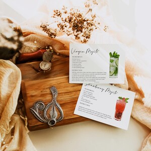 Cocktail Recipe Cards, Drink Recipe Template, Cocktail Book Printable, Personalized Drinks, Bar Drink Recipe, Cocktail Print Cards 0230_069 image 6