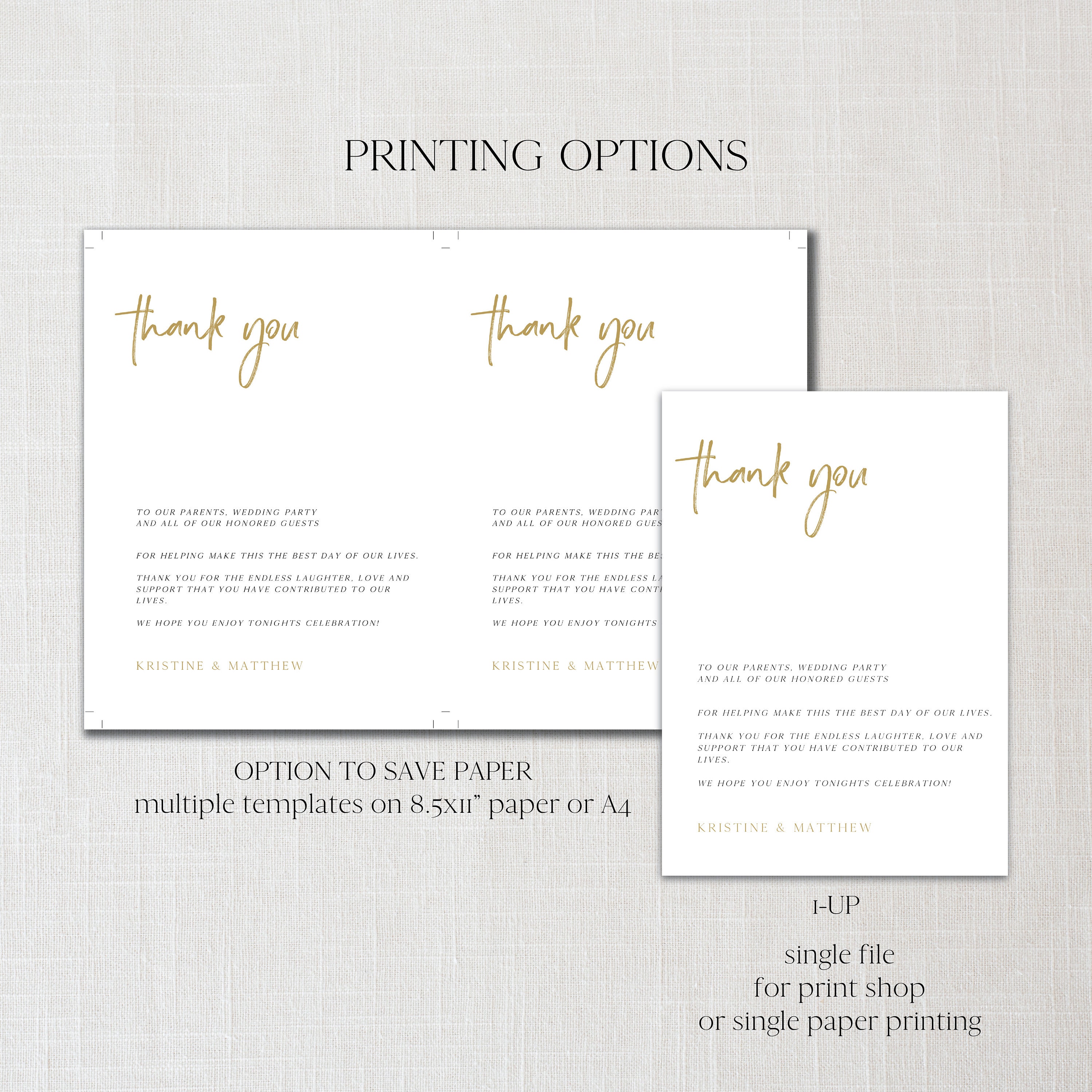 Modern Minimalist Thank You Letter Wedding Thank You Letter - Etsy