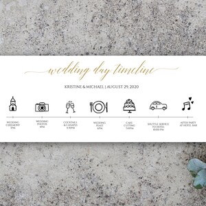 Wedding Day Timeline Card Template, Order of Events Card, Modern Minimalist Wedding Day Timeline Template Wedding Itinerary Events, 6090_019