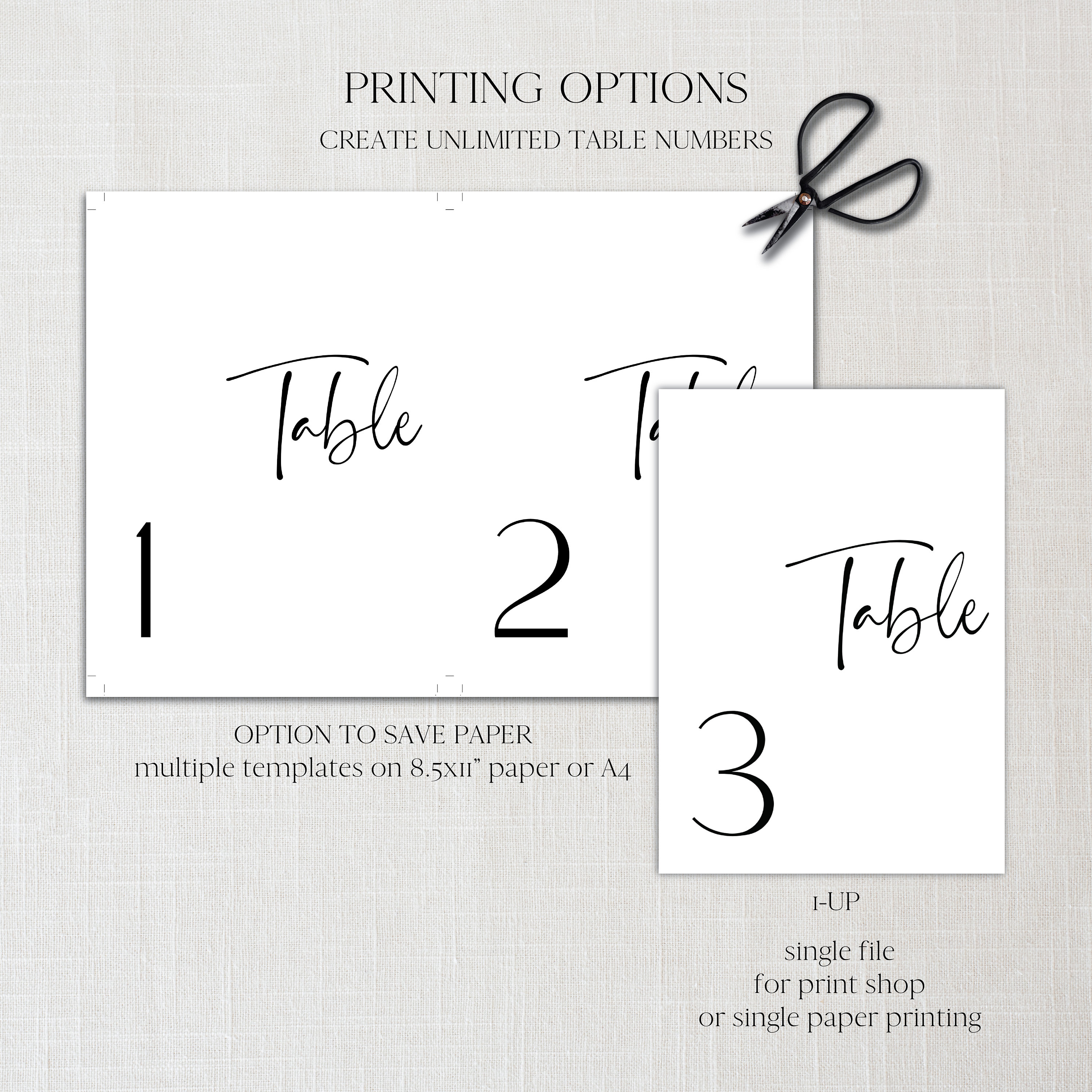 Wedding Table Numbers Template, Printable Table Numbers, Editable ...