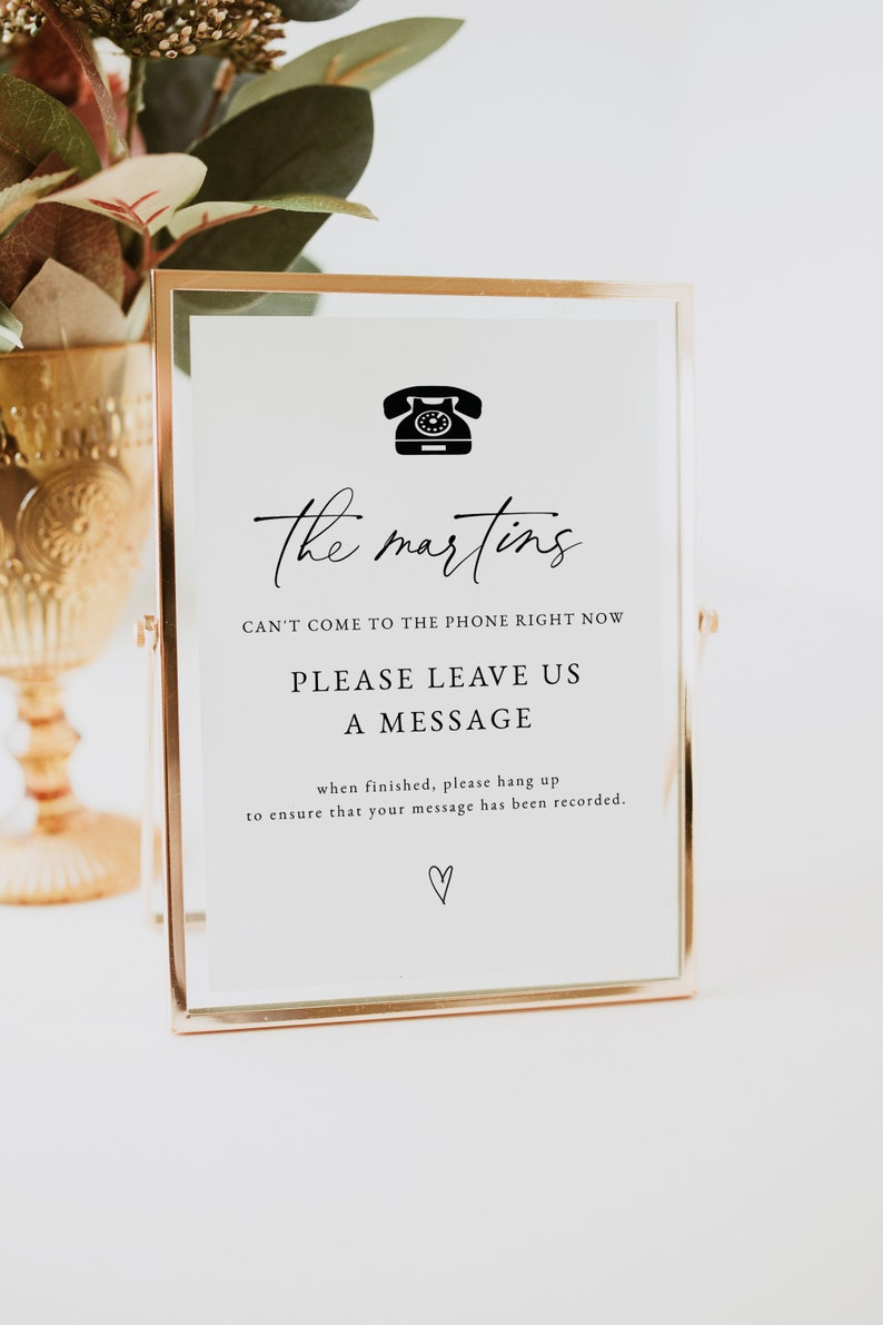 Modern Minimalist Phone Guestbook Sign, Audio Guest Book Sign Template, Wedding Guest Book Sign, Leave Us A Message Sign Printable 0255_023 image 8
