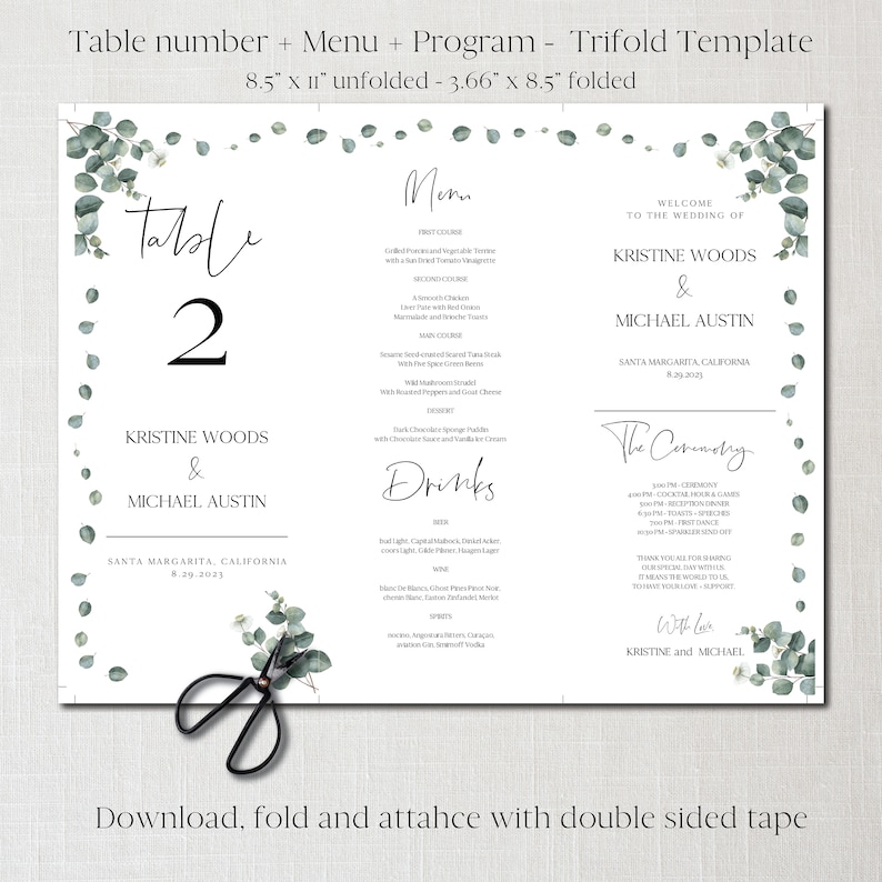 Greenery Triangle Table Number Template Wedding Table Decor - Etsy