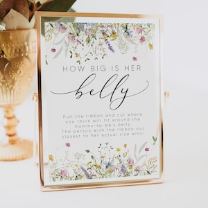 Quelle est la taille de son ventre, jeu Quelle est la taille de son ventre, modèle de jeu Quelle est la taille de son ventre, jeu de baby shower à imprimer, signe de la douche, 0267
