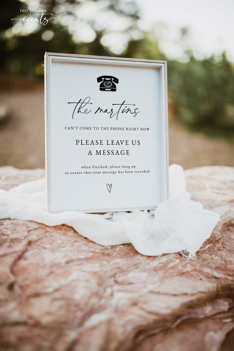 Modern Minimalist Phone Guestbook Sign, Audio Guest Book Sign Template, Wedding Guest Book Sign, Leave Us A Message Sign Printable 0255_023 image 7