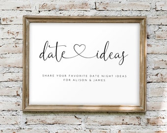 Date Night Jar Sign Template, Date Night Cards, Date Night Jar Printable, Date Night Bridal Shower Games, Date Night Ideas Editable 0502_065