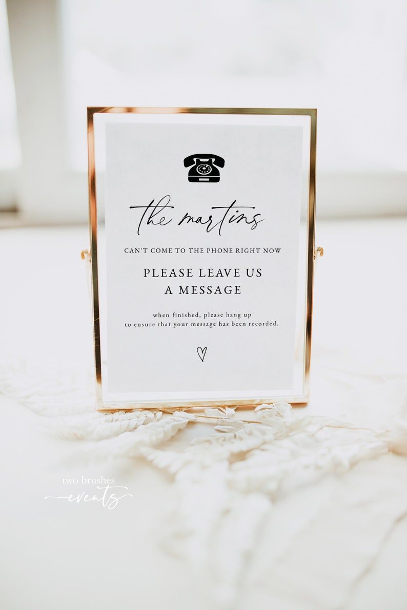 Modern Minimalist Phone Guestbook Sign, Audio Guest Book Sign Template, Wedding Guest Book Sign, Leave Us A Message Sign Printable 0255_023 image 4