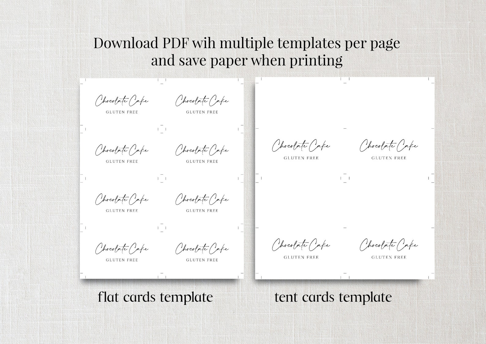 Buffet Card Template Food Labels Cards Party Buffet Etsy