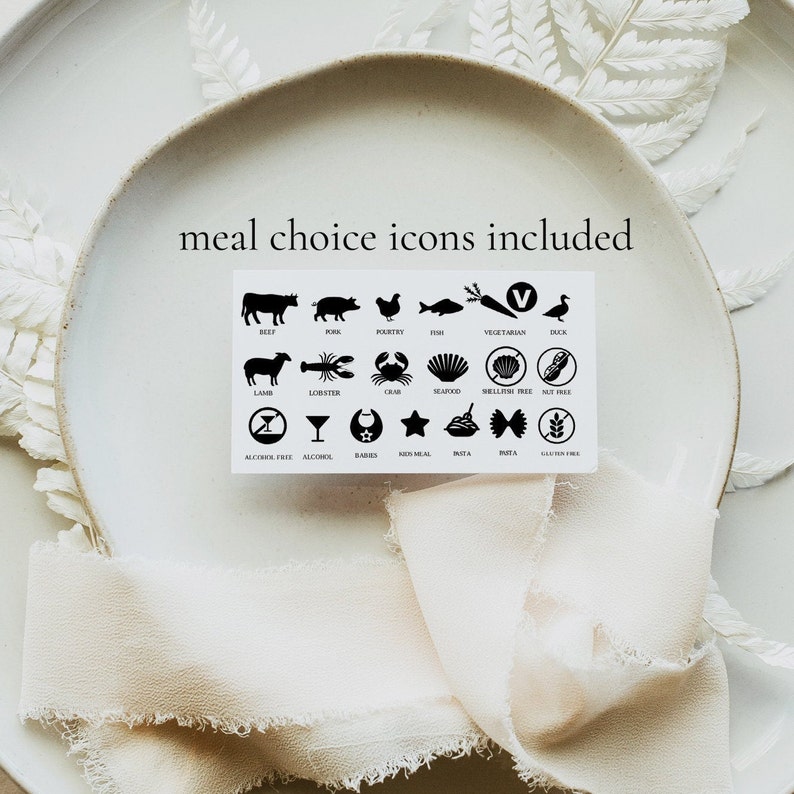 Wedding Place Cards With Meal Choice Place Cards With Meal Etsy