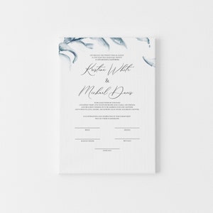 Dusty Blue Heiratsurkunde Vorlage, druckbare Hochzeitsurkunde, Sofort Download Hochzeitsgelübde Vorlage druckbare Hochzeit, 0216_015