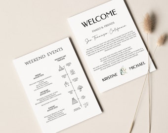 Wedding Welcome Letter, Wedding Itinerary, Destination Wedding, Instant Download, Wedding Timeline, Order Of Events, Printable 0161_031