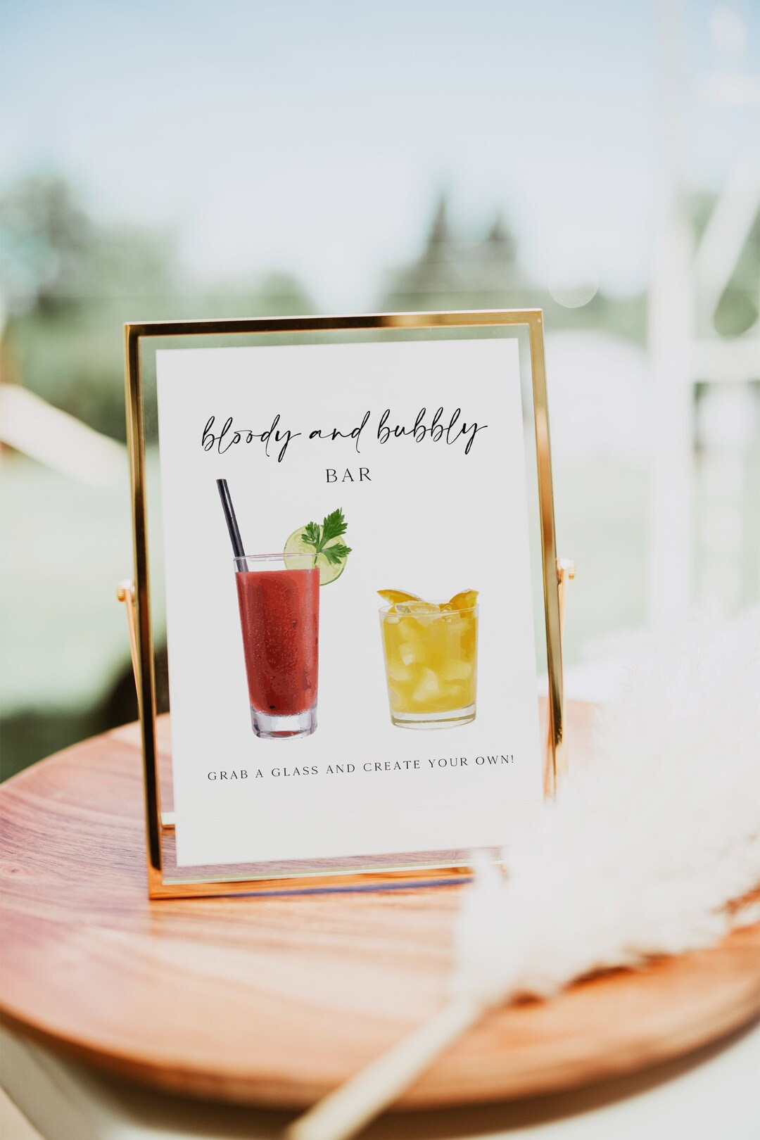 Bloody Mary Bar Sign, Bridal Shower Sign, Instant Download