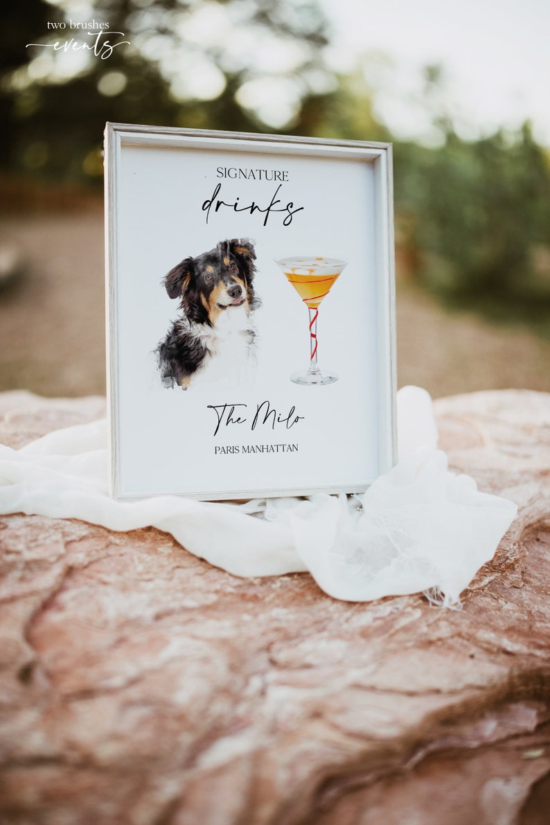 We Edit, Dog Bar Sign Printable, Pet Signature Drink Sign, Dog Bar Sign Wedding, Pet Printable Signature Drink Sign, Dog Signature, 0230_097 image 6