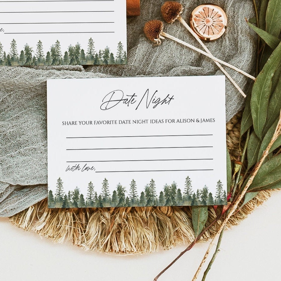 Date Night Card Template Wedding Date Night Ideas for Couple - Etsy