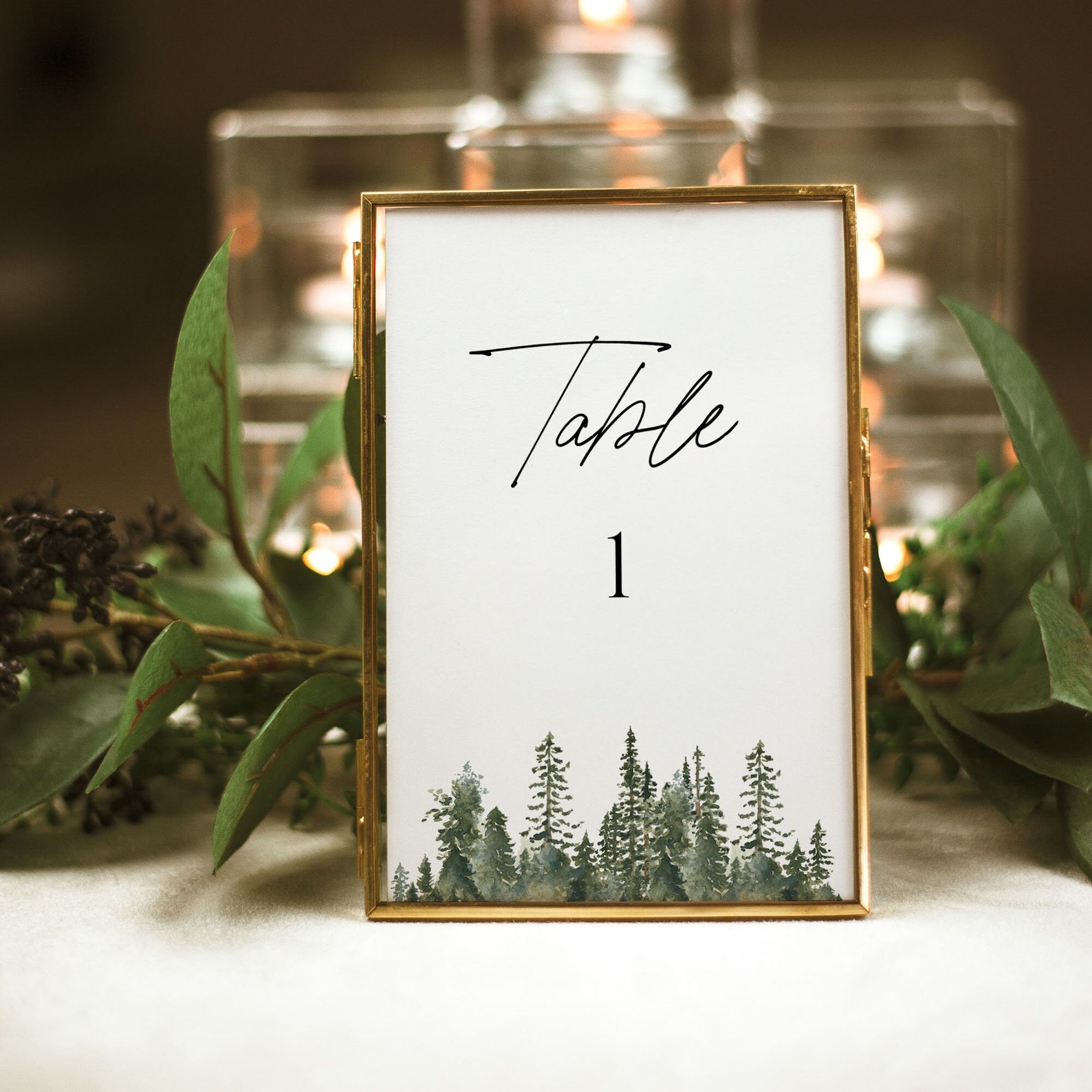 Winter Wedding Table Number Template Rustic Wedding Table Number ...