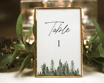 Winter Wedding Table Number Template Rustic Wedding Table Number Templett, Table Number Template Editable Modern Wedding Table Card, 0211_04