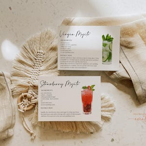 Cocktail Recipe Cards, Drink Recipe Template, Cocktail Book Printable, Personalized Drinks, Bar Drink Recipe, Cocktail Print Cards 0230_069 image 10