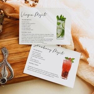Cocktail Recipe Cards, Drink Recipe Template, Cocktail Book Printable, Personalized Drinks, Bar Drink Recipe, Cocktail Print Cards 0230_069 image 7