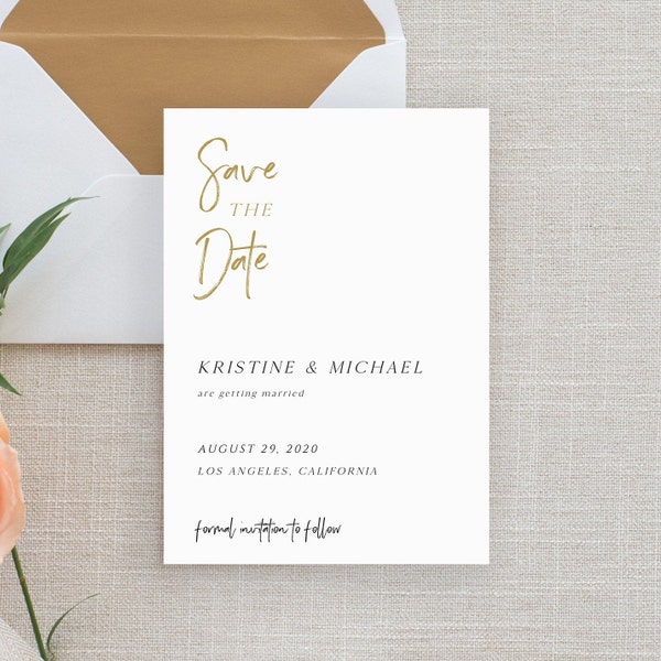 Modifiable Save The Date Template, Minimalist Save the Date Modern Wedding Templett Instant Download Casual Electronic Save the Date, 0213_012