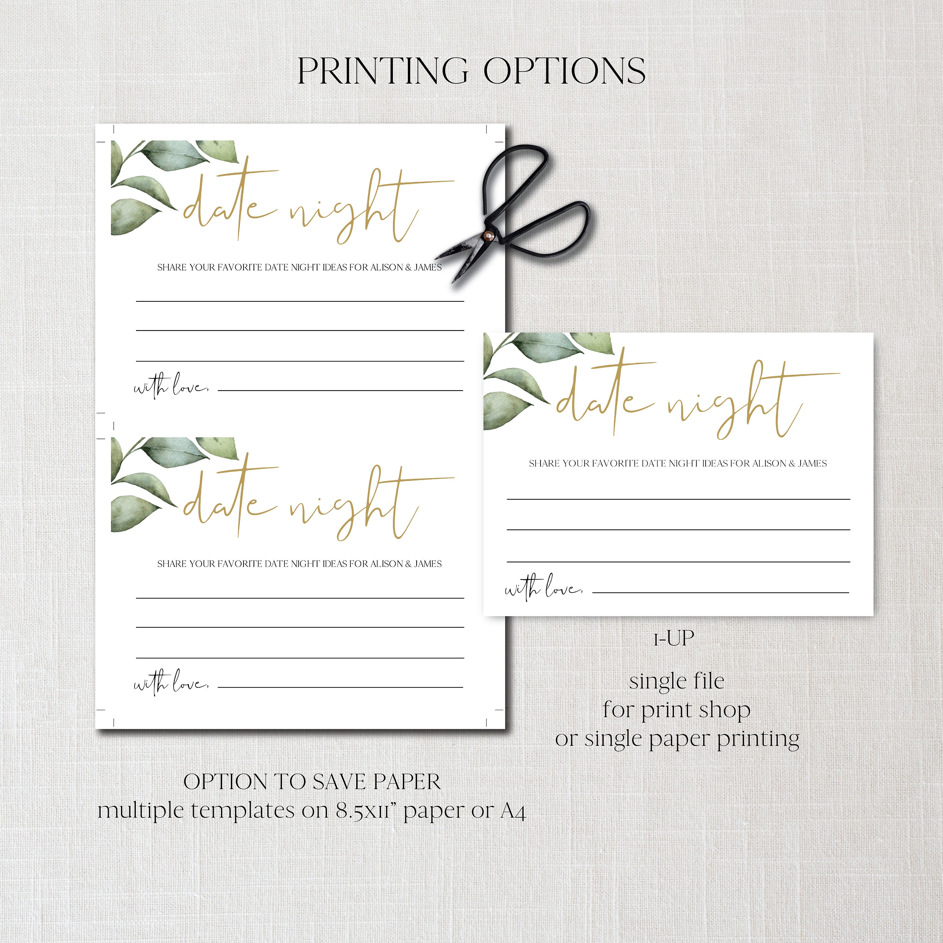 Date Night Cards Date Night Idea Cards Template Wedding | Etsy