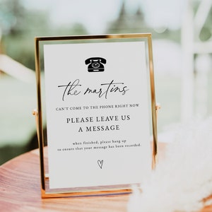 Modern Minimalist Phone Guestbook Sign, Audio Guest Book Sign Template, Wedding Guest Book Sign, Leave Us A Message Sign Printable 0255_023 image 9