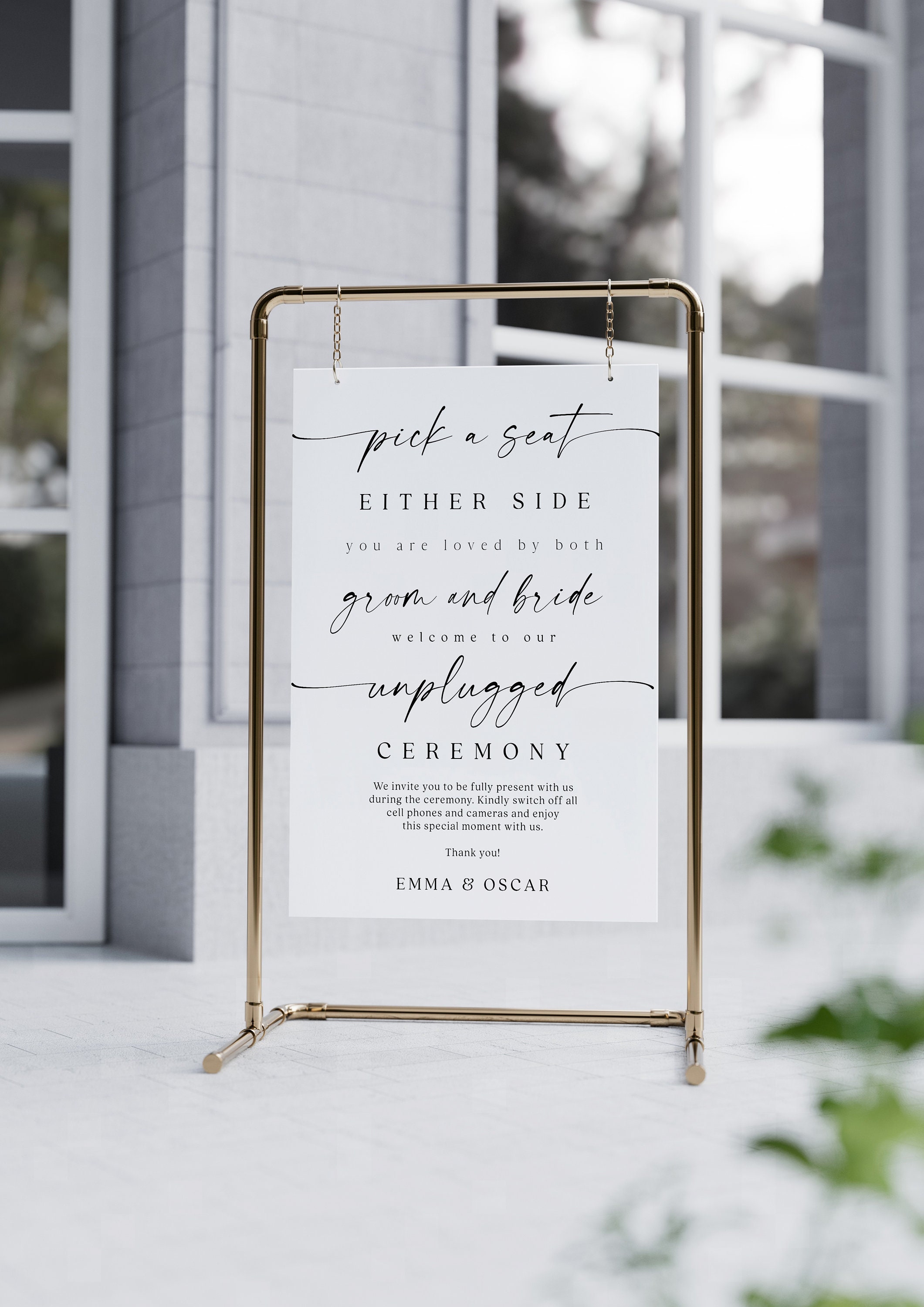 Minimalist Unplugged Ceremony Sign Template, Wedding Unplugged Signs, Minimalist Pick a Seat Sign Template, No Phones Wedding Sign, 0243_117