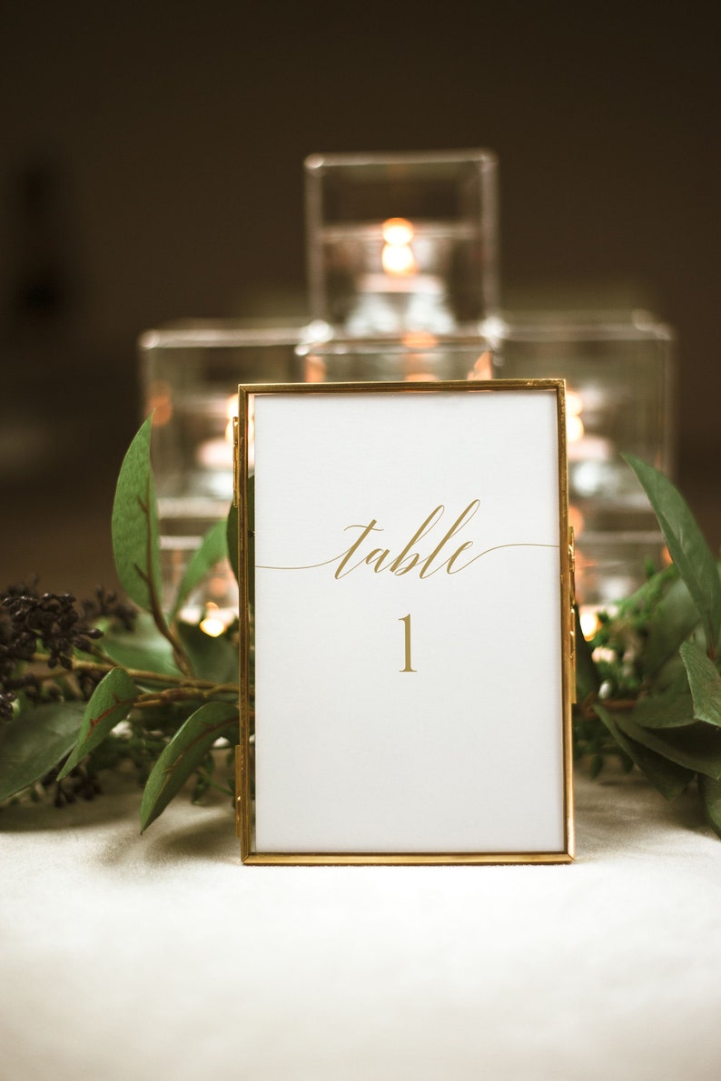 Printable Table Numbers, Wedding Table Number Card, Wedding Table Number Sign, Wedding Table Decor, Greenery Wedding Stationery 6090_04 image 1