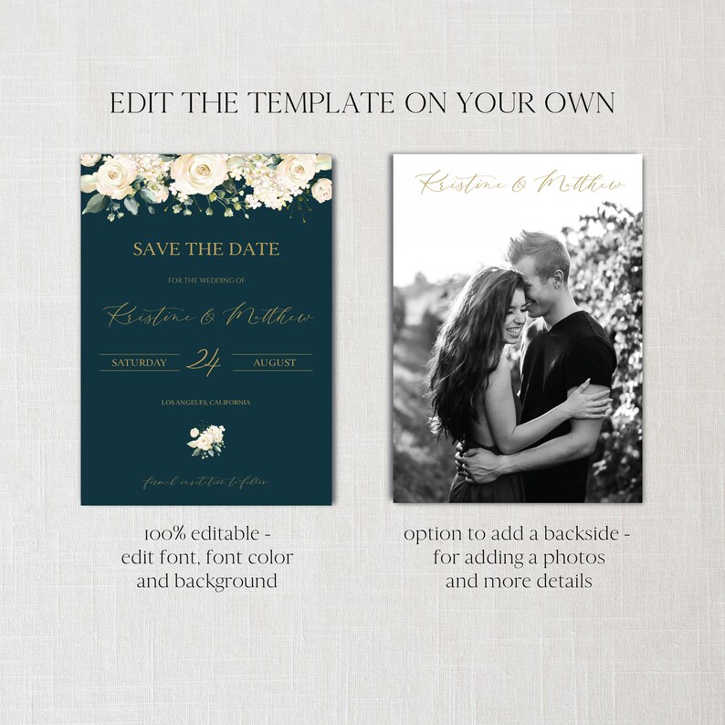 Wedding Save the Date Boho Floral Wedding Boho Save the Dates Cards and Magnets Floral Save the Date Template 0208/_012 Instant Download