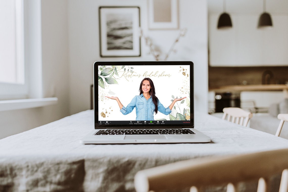 Virtual Bridal Shower Zoom Background Bridal Shower Zoom Etsy