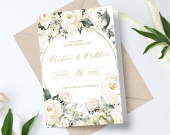 Catholic Wedding Program Template, Catholic Program, Ceremony Program Template, Printable Program, Editable Program, Traditional 0208_03