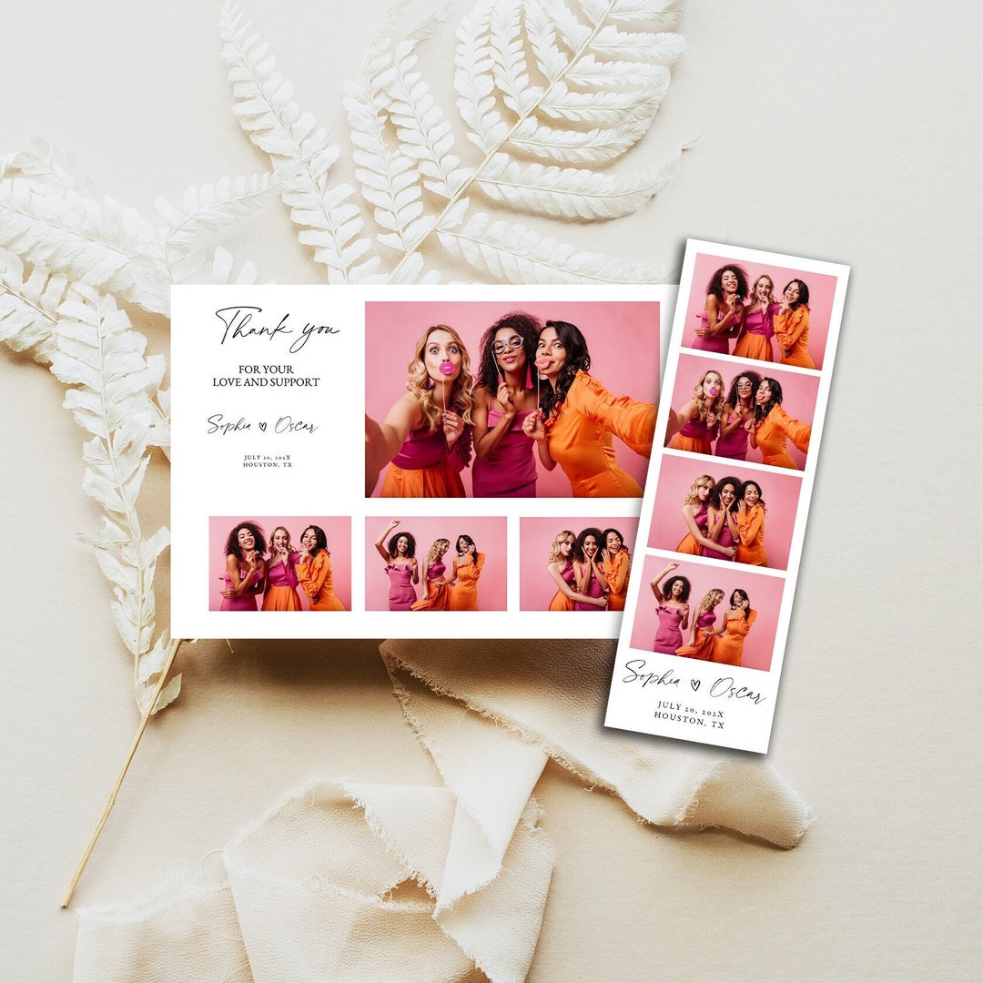 Photo Booth Strip Template, Photo Booth Cards, Wedding Photo Booth ...