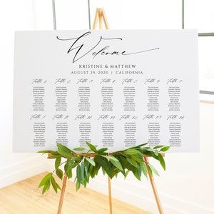 Minimalist Modern Wedding Seating Chart Template, Wedding Seating Chart Template, Alphabetical Seating Chart, Alphabetical Seating, 0206_07