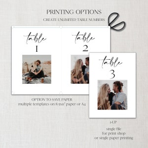 Table Number, Boho Table Number With Photo, Picture Wedding Table ...