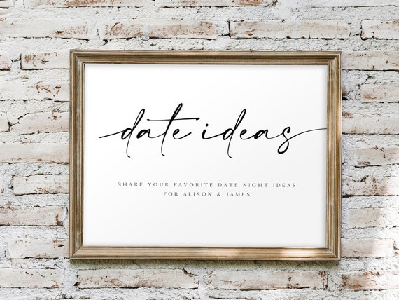 Date Night Bridal Shower Games Date Night Jar Sign Template - Etsy