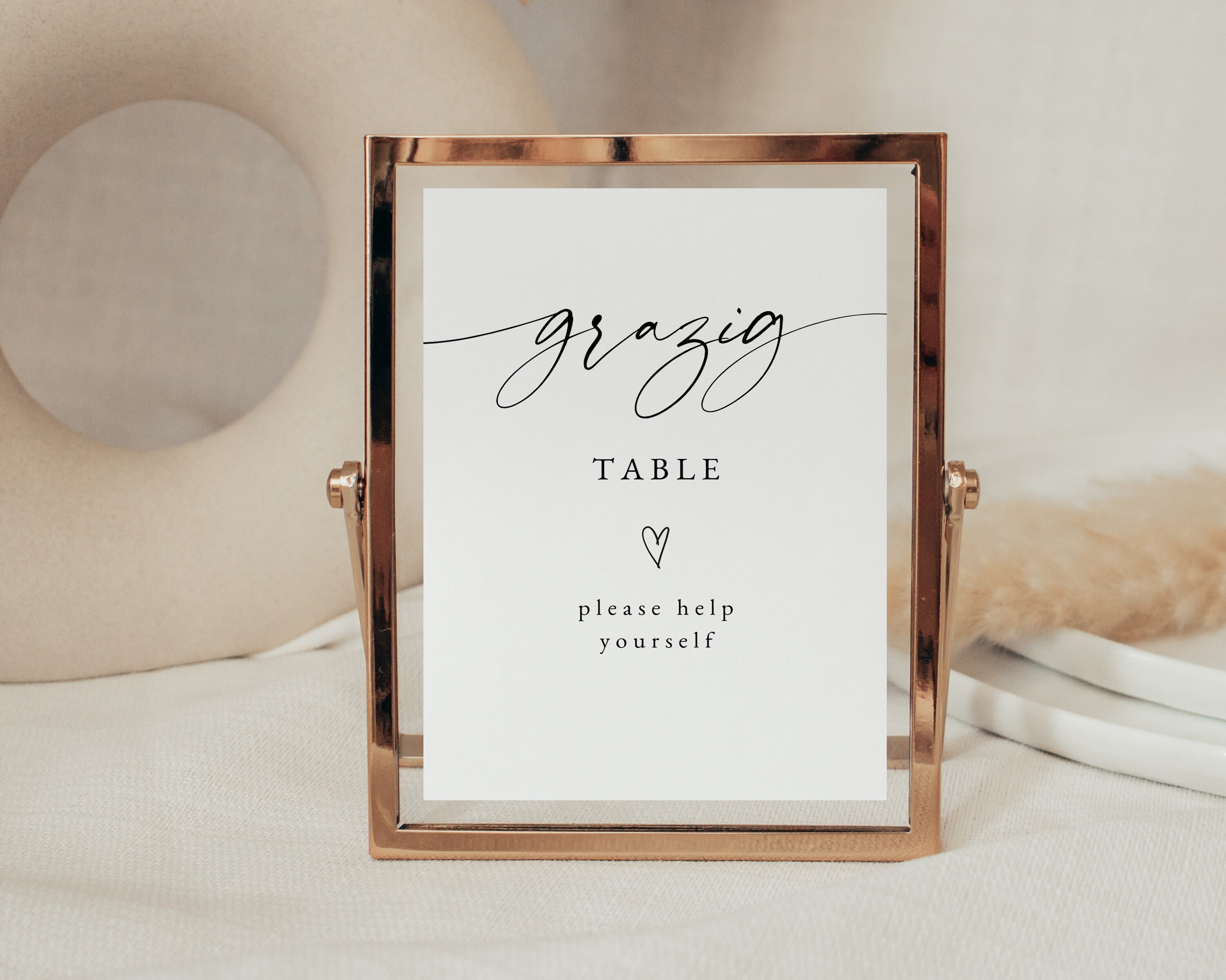 Minimalist Grazing Table Sign Template, Modern Food Table Sign, Modern ...