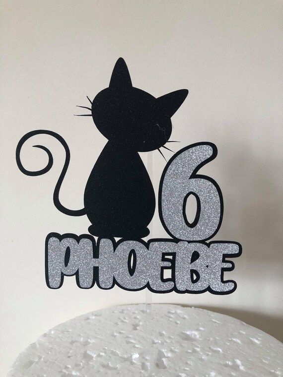 Cat Themed Cake Topper Birthday Etsy