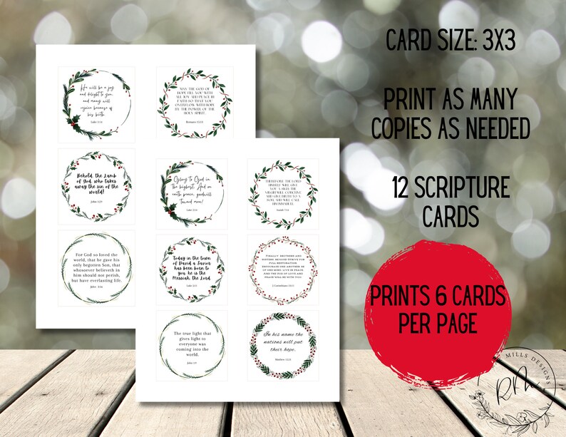 Printable Christmas Scripture Cards | Christmas Bible Verse Cards ...