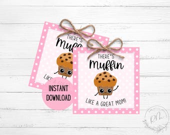 Etiquetas para el Día de la Madre con Muffin Mom / Regalo imprimible (descarga digital)