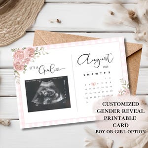 Schwangerschaftsankündigungskarte | Baby Save The Dates | Individuelle Schwangerschaftansage | Gender Reveal Karte