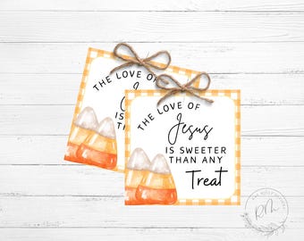Christian Halloween Treat Tags: Jesus Love, Sunday School (Printable)