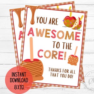 You are Awesome to the Core Appreciation Sign | Teachers and Staff Appreciation | PTA and PTO Signs | Office Staff Appreciation Sign