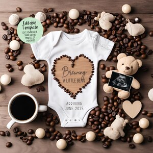 Coffee Bean Baby Announcement: Social Media Pregnancy Reveal (Digital)