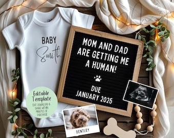 Dog Baby Announcement: Social Media Pregnancy Reveal (Digital Download)