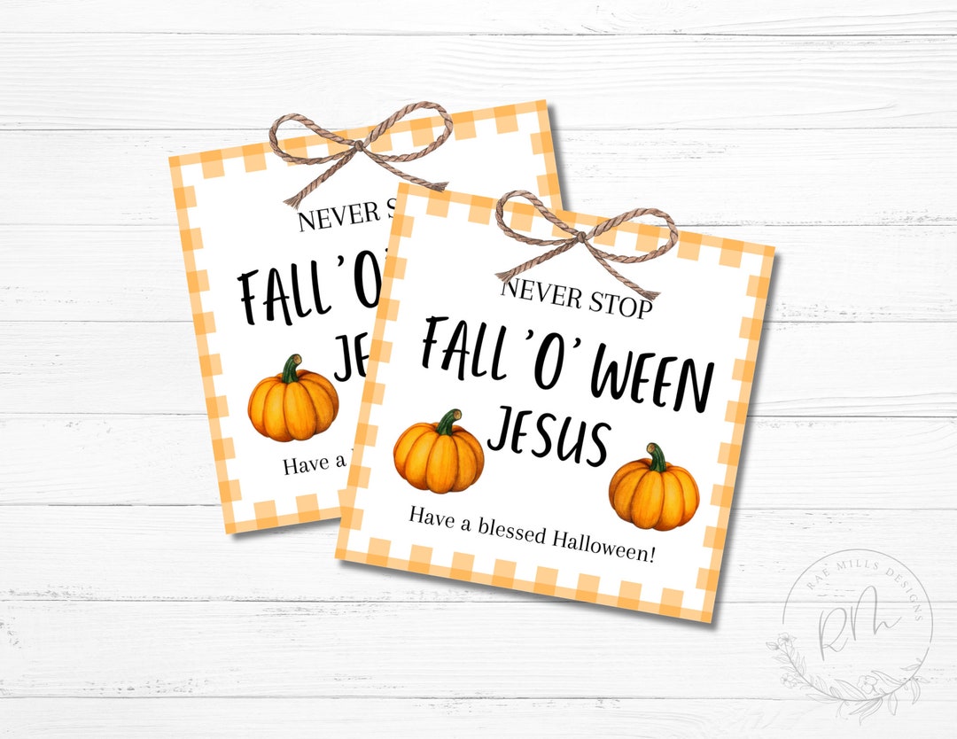 Printable Halloween Jesus Treat Tags | Sunday School (instant Download ...