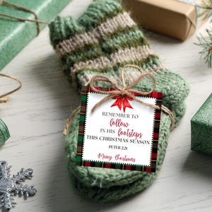 Christmas Bible Verse Gift Tags | Peter 2:21 (Digital Download) image 2
