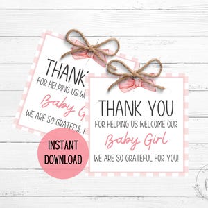 Arbeit und Lieferung Krankenschwester Danke Geschenkanhänger | Druckbare Baby Girl Danke Tags | Krankenhaus NICU Krankenschwester Danke Geschenkanhänger | OBGYN Danke