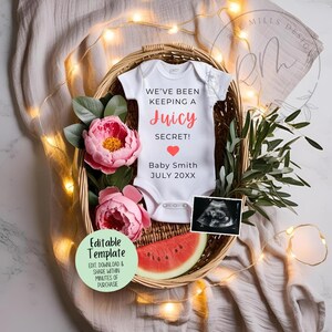 We've been keeping a Juicy Secret Baby Announcement | Digital Social Media Reveal | Watermelon Baby Reveal | Spring Summer Baby Announcement