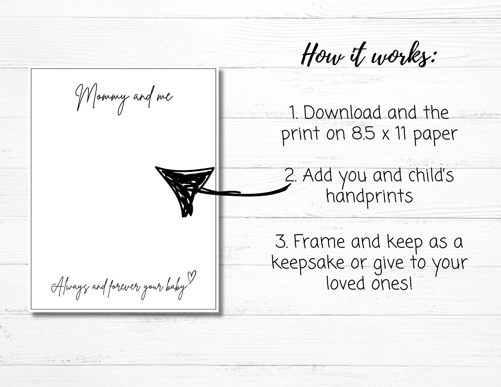 Printable Mommy and Me Keepsake Craft | Baby Toddler Keepsake ...