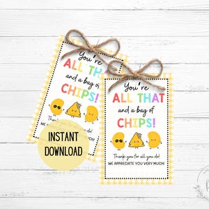 Eres todo eso y una bolsa de patatas fritas Etiquetas / Etiquetas de regalo de patatas fritas / Etiquetas de agradecimiento / Etiquetas de regalo de patatas fritas