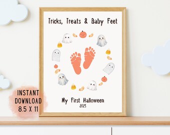 Baby's First Halloween Footprint Art: DIY Keepsake (Digital Download)